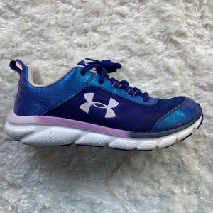 Under Armour Assert 8 Youth Shoes, Size 6Y, Womens Size 7.5, Blue, Purple